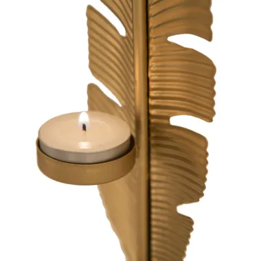 SCULTURA LIŚĆ Z PODSTAWKĄ NA ŚWIECĘ GLAM 10 10 34 cm MIN 2